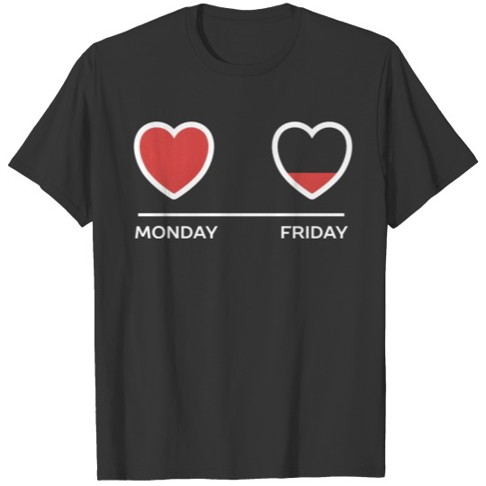 Monday and Friday Work Week Retro Vintage T Shirts