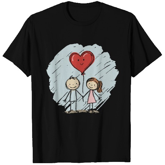 Lovers Stick Figure Couple Valentine's Day T Shirts
