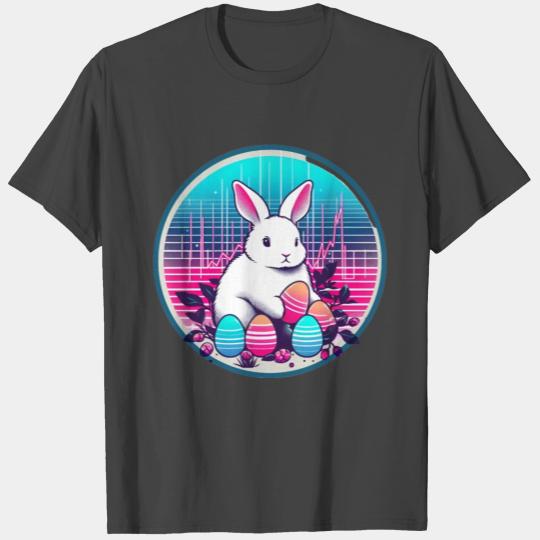 White Easter Bunny with Eggs T Shirts