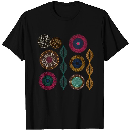 African Tribal Etnic Round Pattern T Shirts