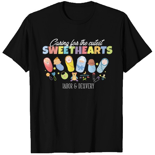 Caring For Cutest Sweethearts Postpartum Nurse T Shirts