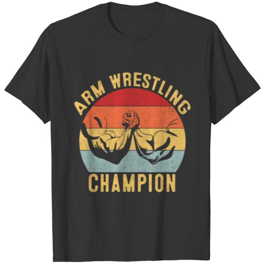 Retro Vintage Sunset Arm Wrestling Champion Lovers T Shirts