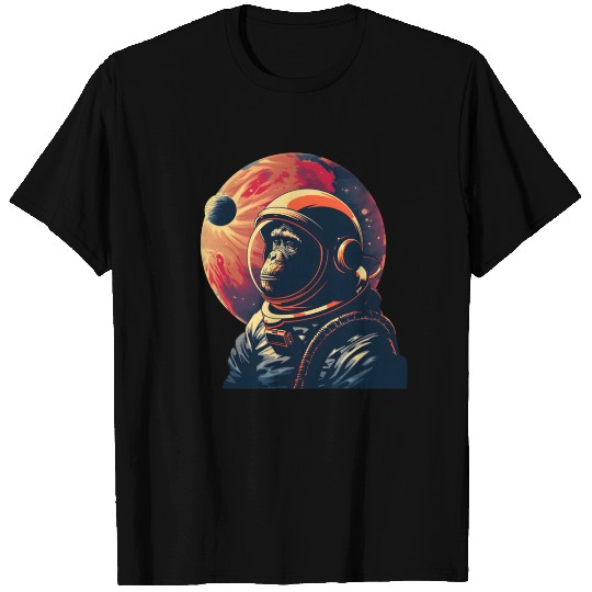 Space Vintage Travel Astronaut Monkey T Shirts