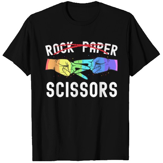 Lesbian Pride Rock Paper Scissors Funny LGBTQ T Shirts