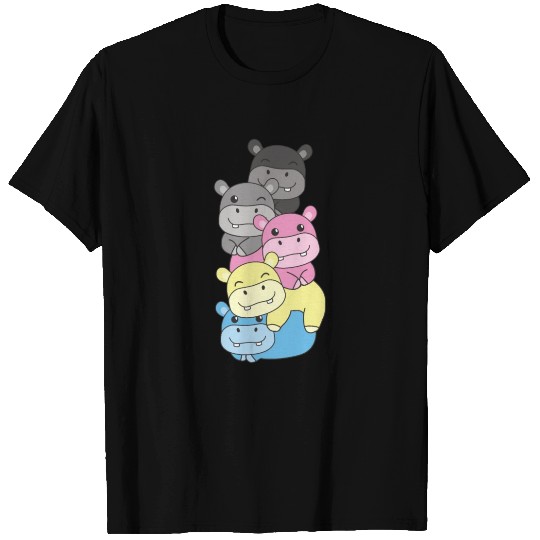 Polygender Flag Pride Lgbtq Cute Hippo T Shirts