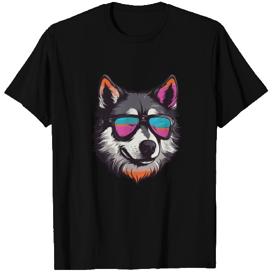 Husky Dog Head Portrait Cool T Shirts