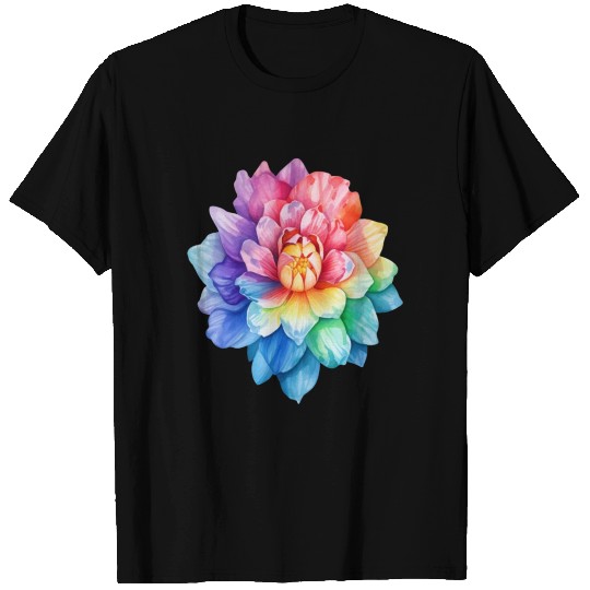 Pride, Watercolor Floral Print T Shirts, Colorfu