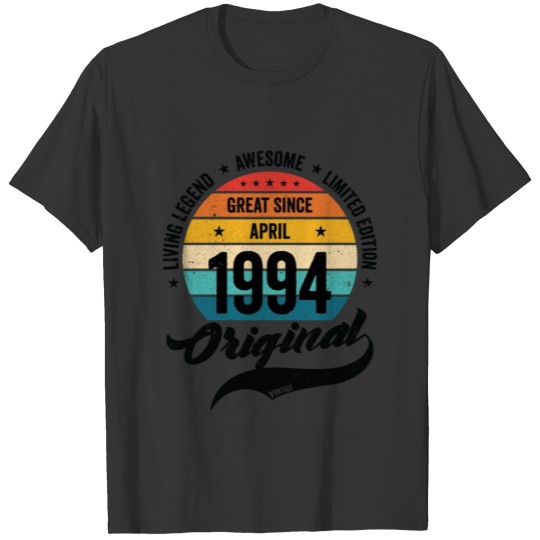 Retro 30 Years April 1994 Birthday Vintage Bday T Shirts