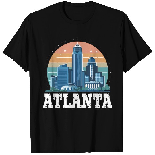 Atlanta Skyline Silhouette Sunset Cityscape T Shirts