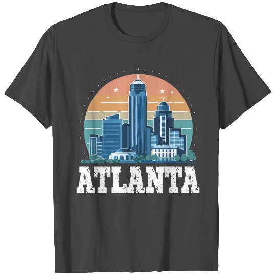 Atlanta Skyline Silhouette Sunset Cityscape T Shirts