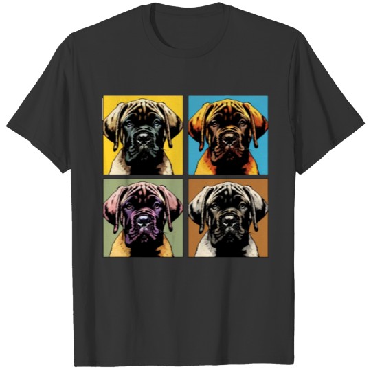 Pop Retro Mastiff Art - Dog Portrait T Shirts