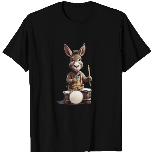 Donkey playing drums T Shirts