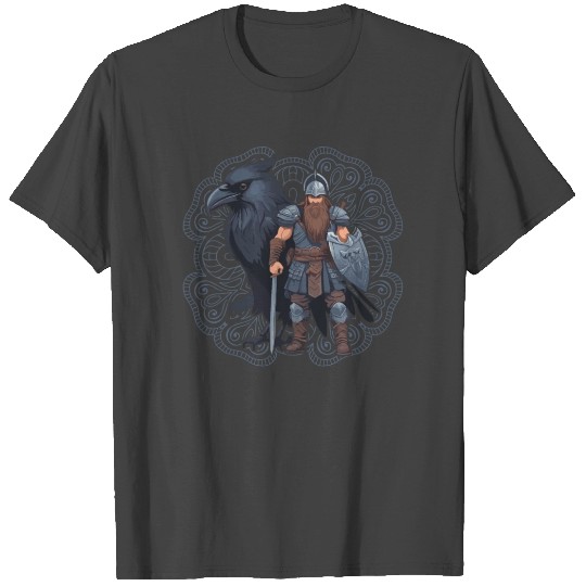 Viking Warrior With Raven T Shirts