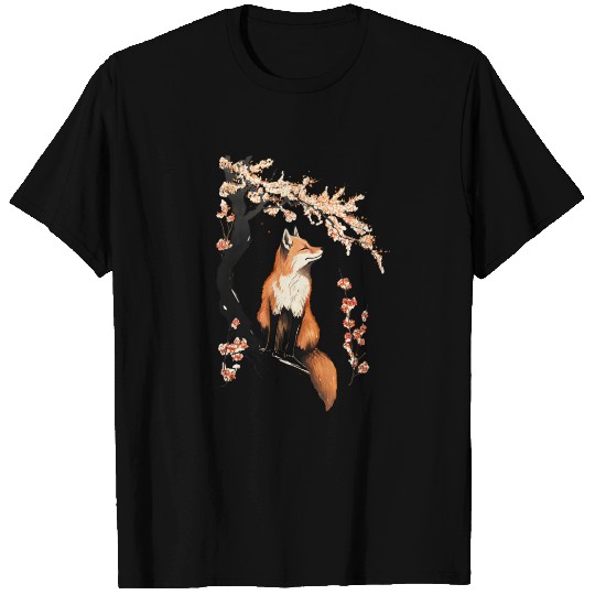 Fox & Sakura: Wildlife and Spring Scenery Cherry T Shirts