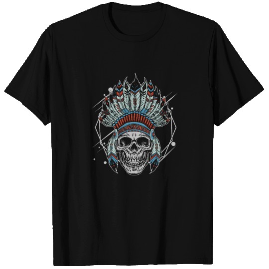 Indigenous Native American Skull Head T Shirts