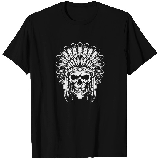 Indigenous Native American Skull Head T Shirts