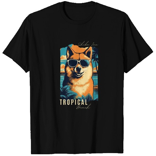 Shiba Inu with sunglasses T Shirts