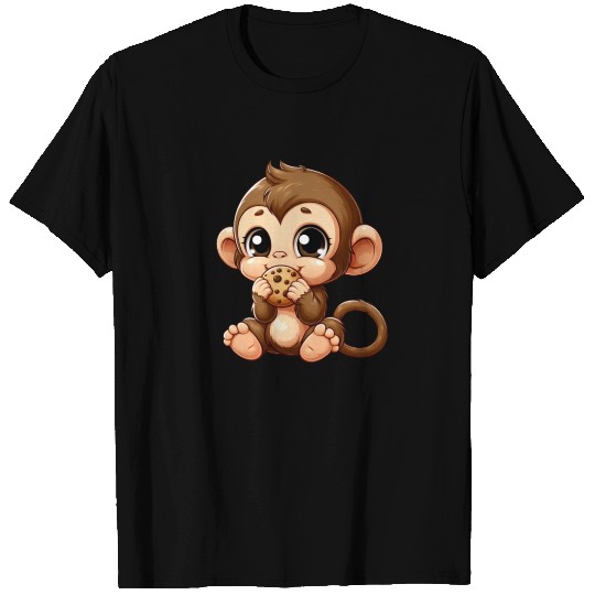 Cute Chimpanzee Snacking Cookies T Shirts