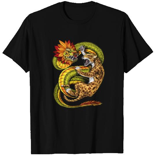 Aztec Jaguar vs Quetzalcoatl T Shirts