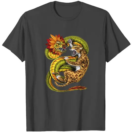 Aztec Jaguar vs Quetzalcoatl T Shirts