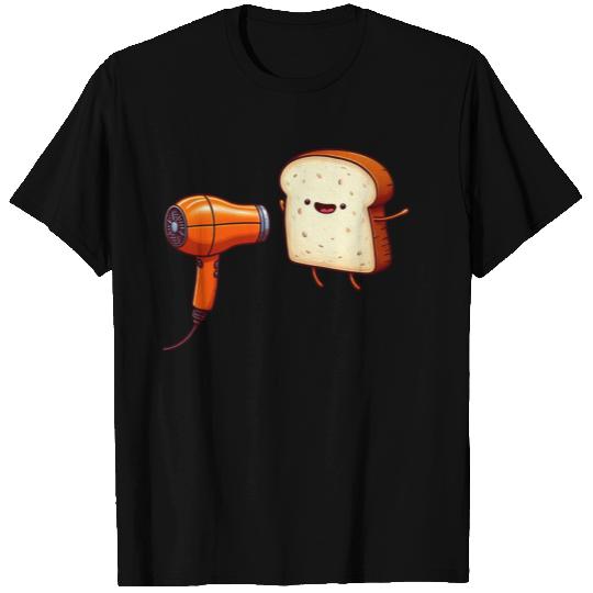 Toasting Bread with Hairdryer Cartoon T Shirts