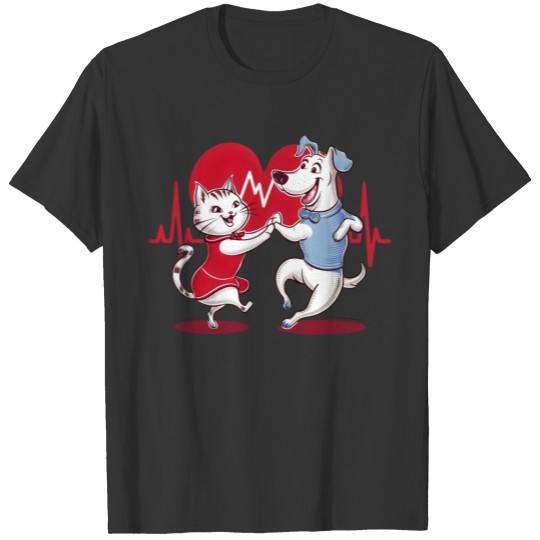 Holiday funny dancers cat and dog T Shirts