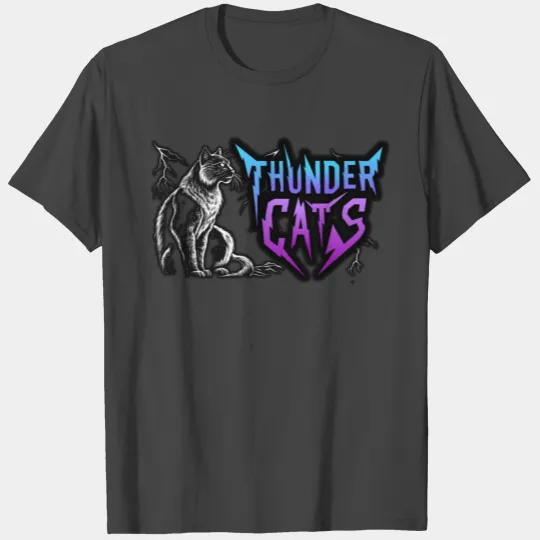 Thunder Cats: Feline Fury in Typography T Shirts