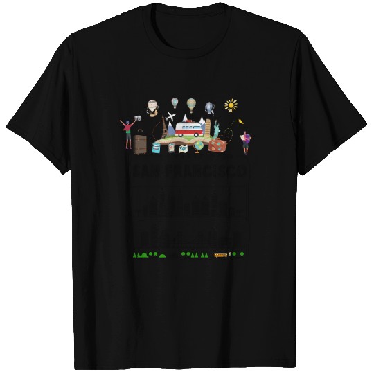 Unique San Francisco USA Travel Guide City Map T Shirts