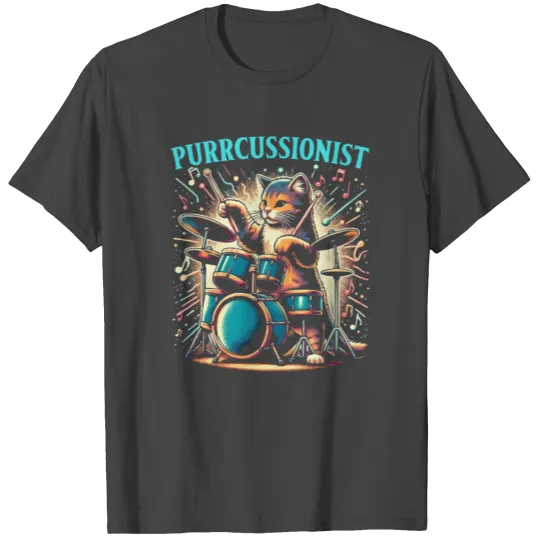 Animal Drummer Percussion Musician Drum Player Cat T Shirts