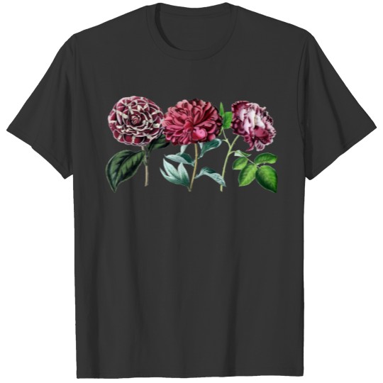 Beautiful pink flowers Trio Rose Peony & Camellia T Shirts