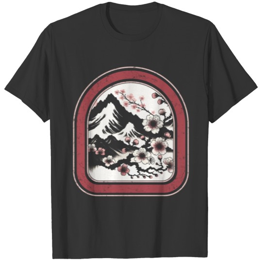 Cherry Blossom Woodblock Vintage Japanese Retro T Shirts