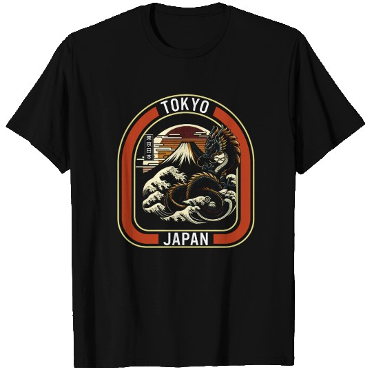 Tokyo Japan Dragon Japanese Aesthetic Woodblock T Shirts