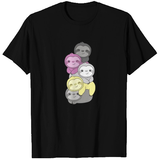Perigirl Flag Pride Lgbtq Cute Sloth Stack T Shirts
