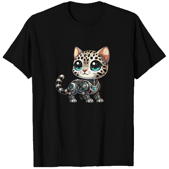 Bengal Cat Robot Cyborg Cartoon T Shirts