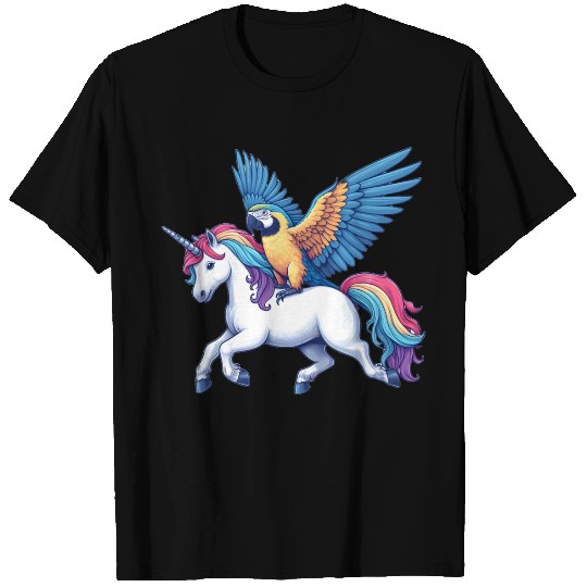 Parrot on Unicorn T Shirts