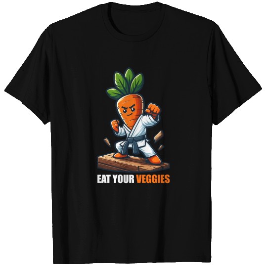 Karate Carrot Says Eat Your Veggies T Shirts
