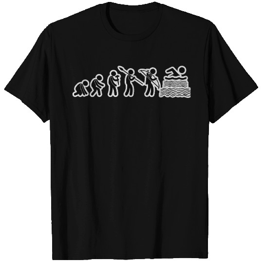 Evolution Swimming Black Grunge T Shirts