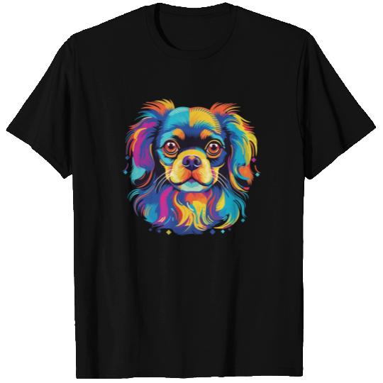 Watercolor Colorful Tibetan Spaniel T Shirts