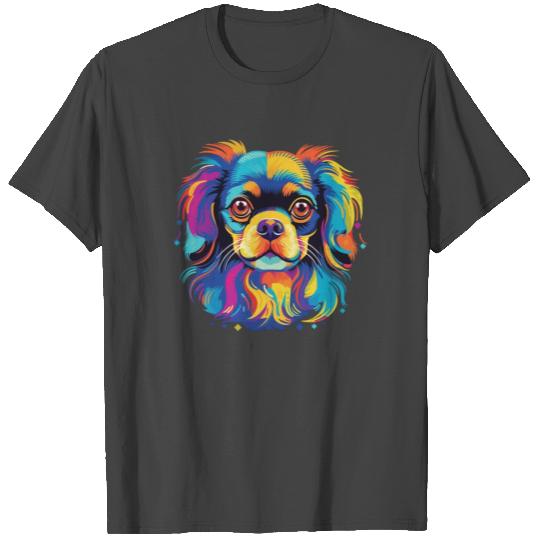 Watercolor Colorful Tibetan Spaniel T Shirts
