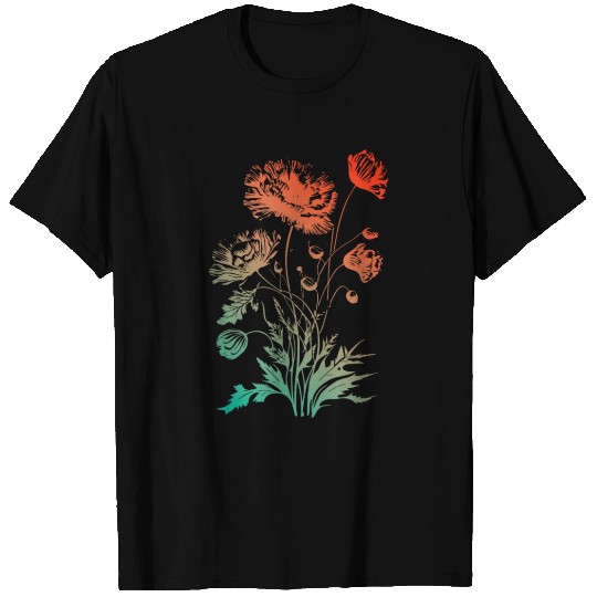 Poppies, spring bloomers, summer, flower, garden, T Shirts