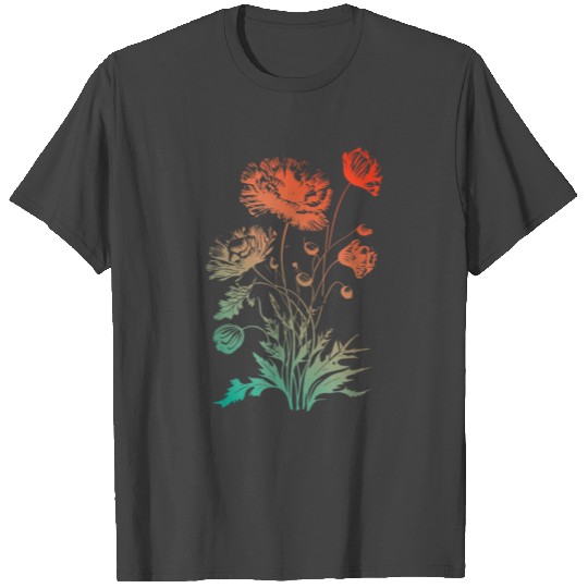 Poppies, spring bloomers, summer, flower, garden, T Shirts