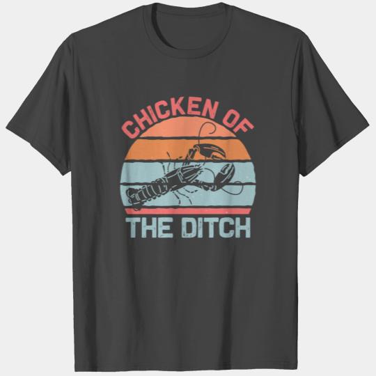 Vintage Retro Cajun Crawfish Chicken Of The Ditch T Shirts