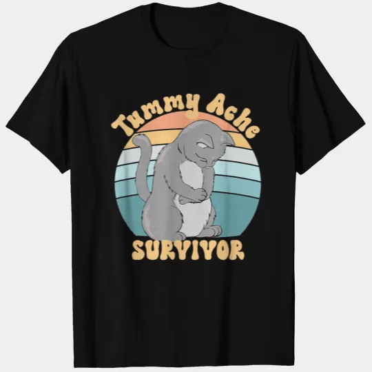 Tummy Ache Survivor Cat T Shirts