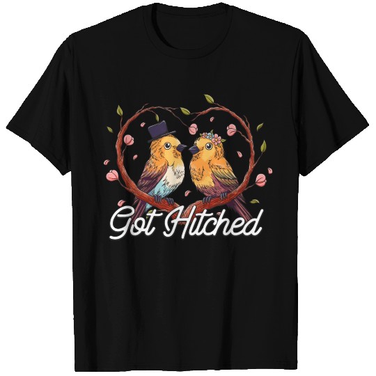 Got Hitched Wedding Couples Bride and Groom Lovers T Shirts