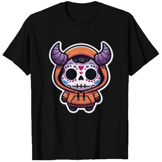 cute horned skull sugar, fresh spring T Shirts