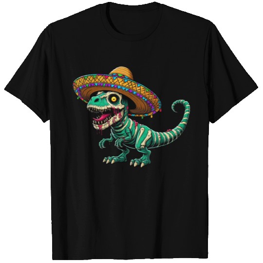 Cinco de Mayo Dino: T-Rex & Zombies T Shirts