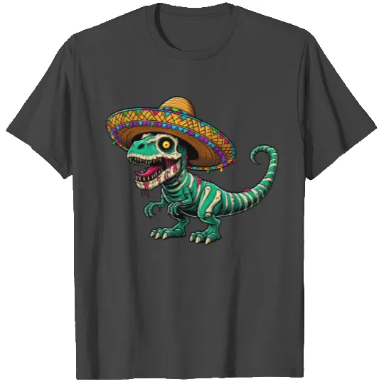 Cinco de Mayo Dino: T-Rex & Zombies T Shirts