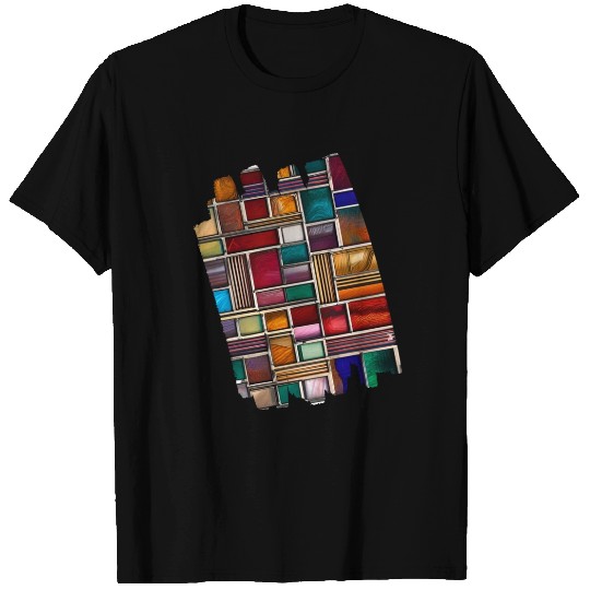 Abstract Stained Glass Strips, Modern, Outsider T Shirts