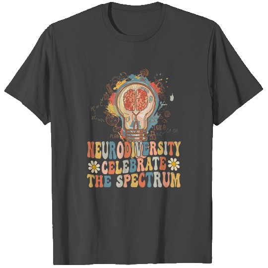 Neurodiversity celebrate the spectrum Brain Autism T Shirts