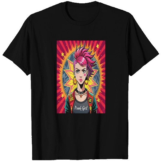 lllustration of Punk Girl T Shirts